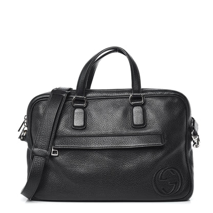Gucci Pebbled Calfskin Soho Briefcase Black 1 of 19