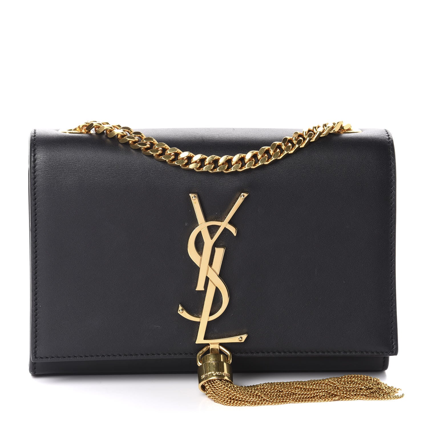 Saint Laurent Calfskin Small Classic Monogram Kate Tassel Satchel Black 1 of 10