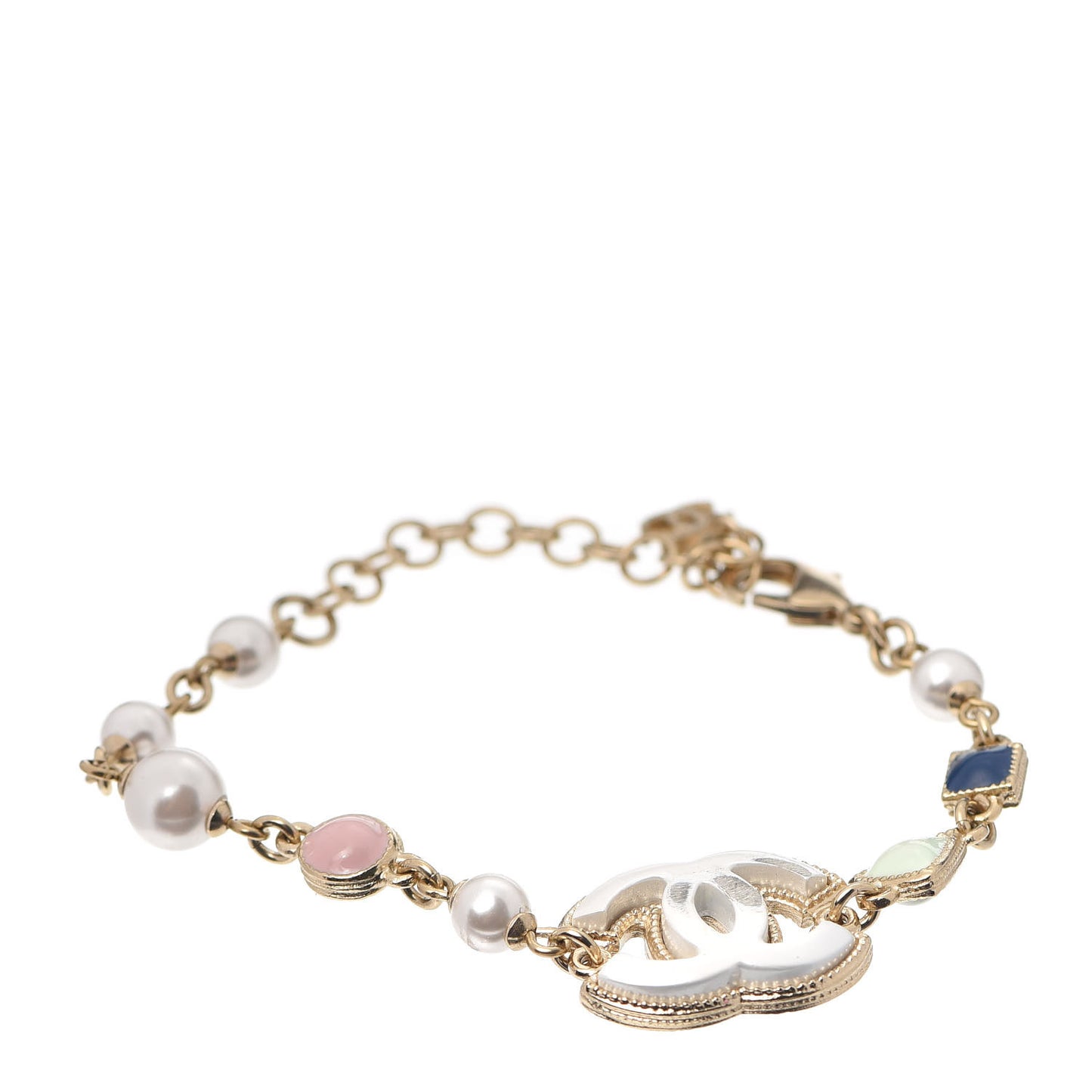 Pearl Enamel CC Bracelet Green Blue Pink