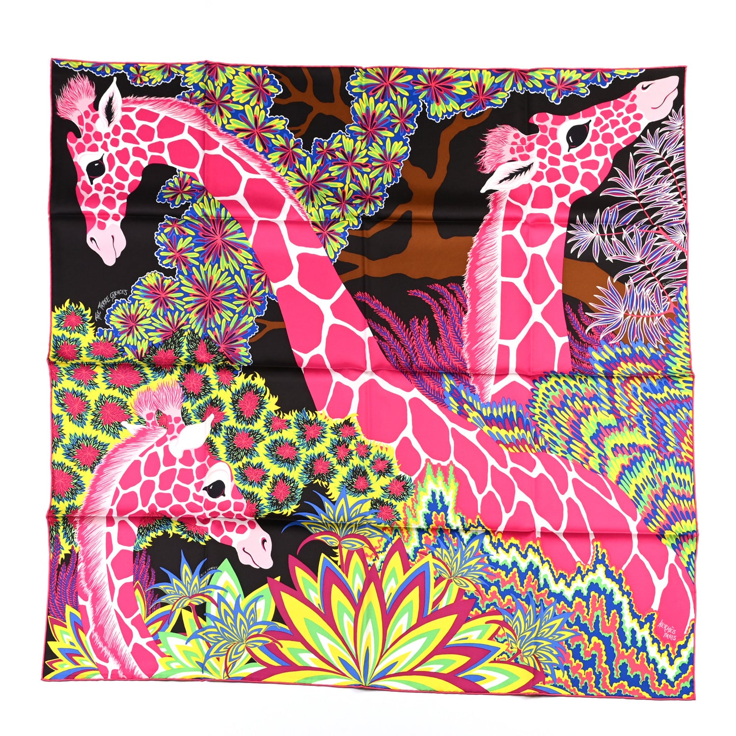 Silk The Three Graces Scarf 90 Chocolate Rose Vif