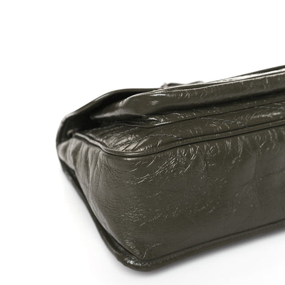 Saint Laurent Crinkled Calfskin Matelasse Monogram Medium Niki Chain Satchel Military Olive 8 of 9