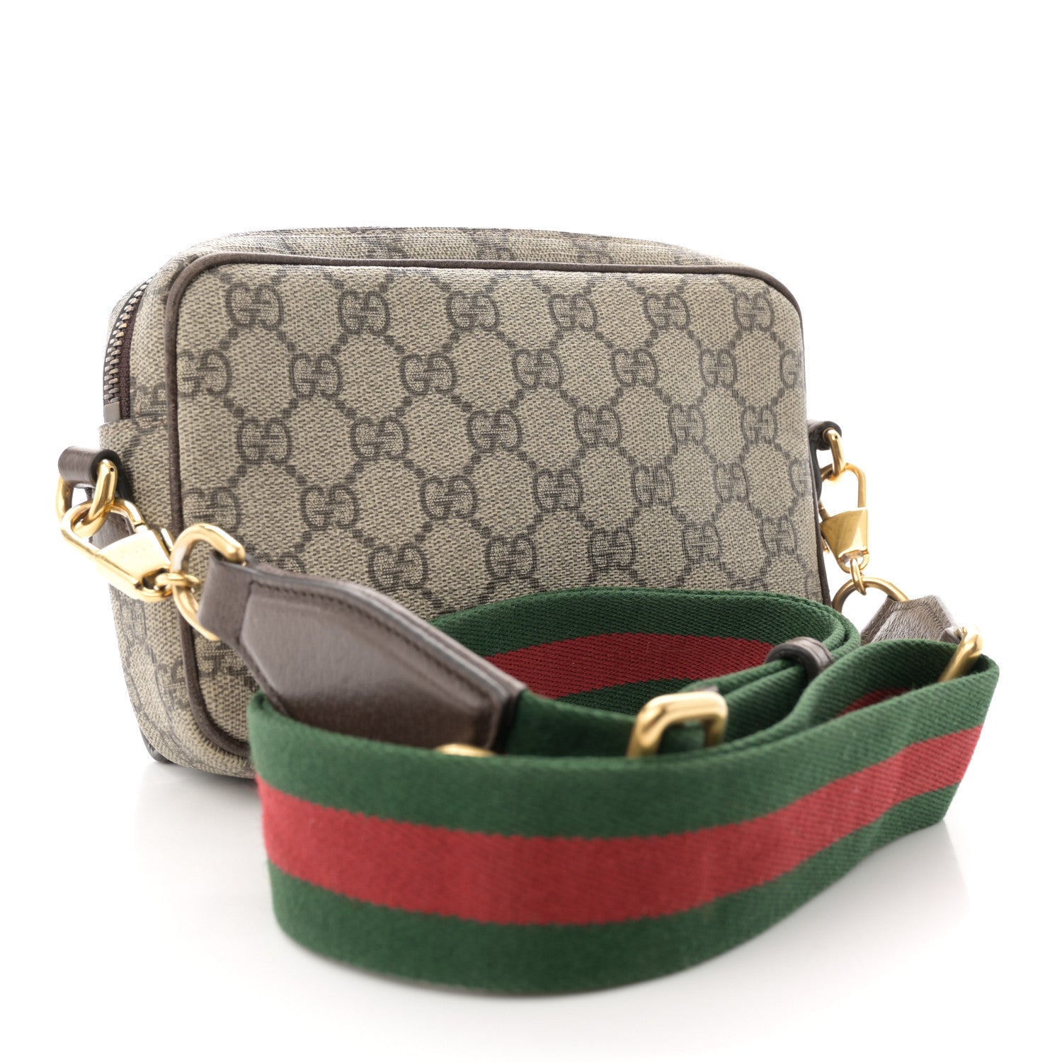 Gucci GG Supreme Monogram Web Mini Ophidia Bag Beige Ebony 3 of 18