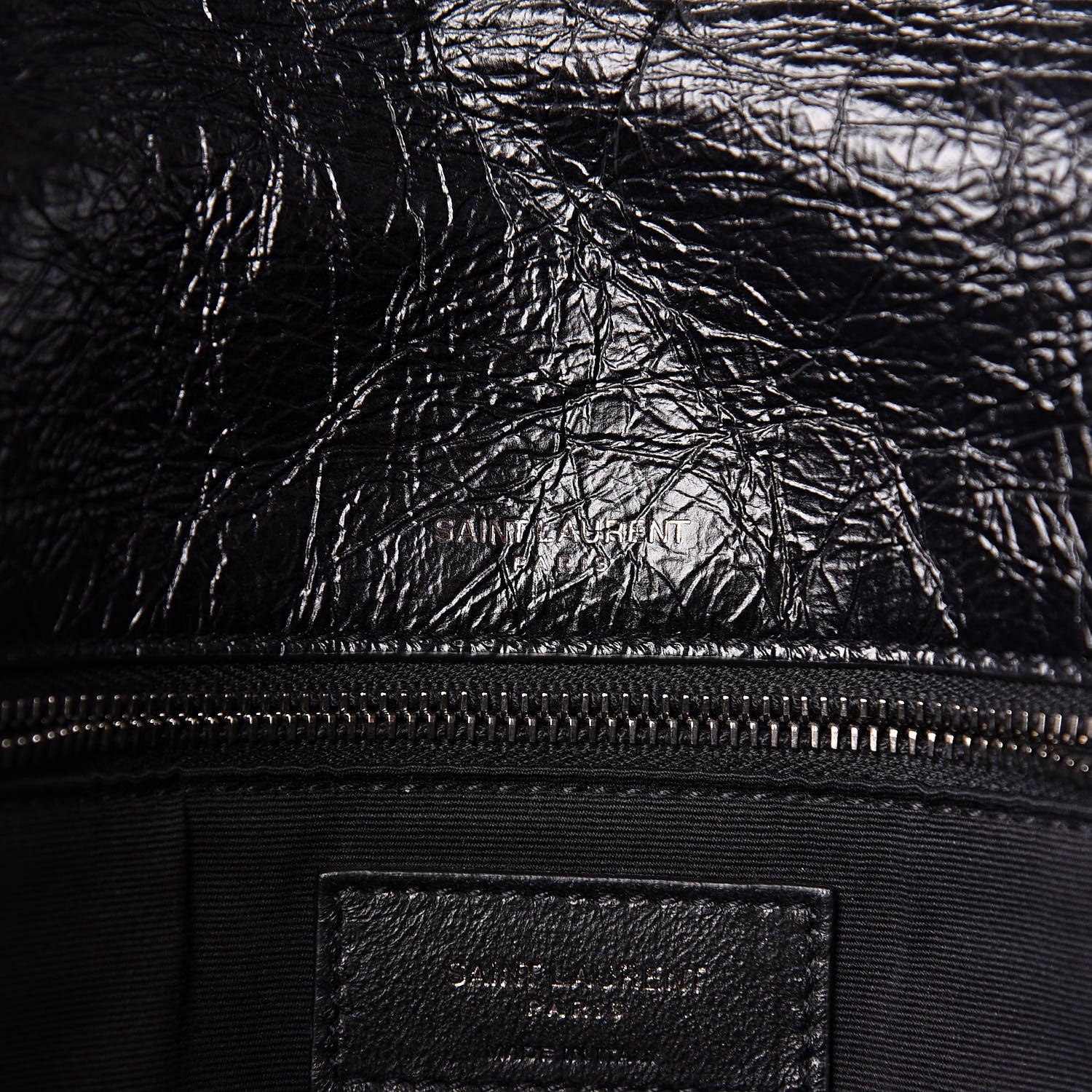 Saint Laurent Crinkled Calfskin Matelasse Monogram Medium Niki Chain Satchel Black 7 of 11