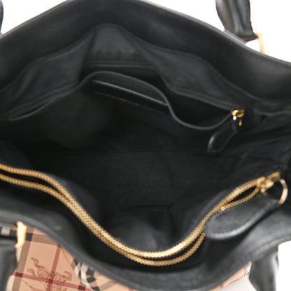 Burberry Haymarket Check Medium Golderton Tote Black 4 of 12