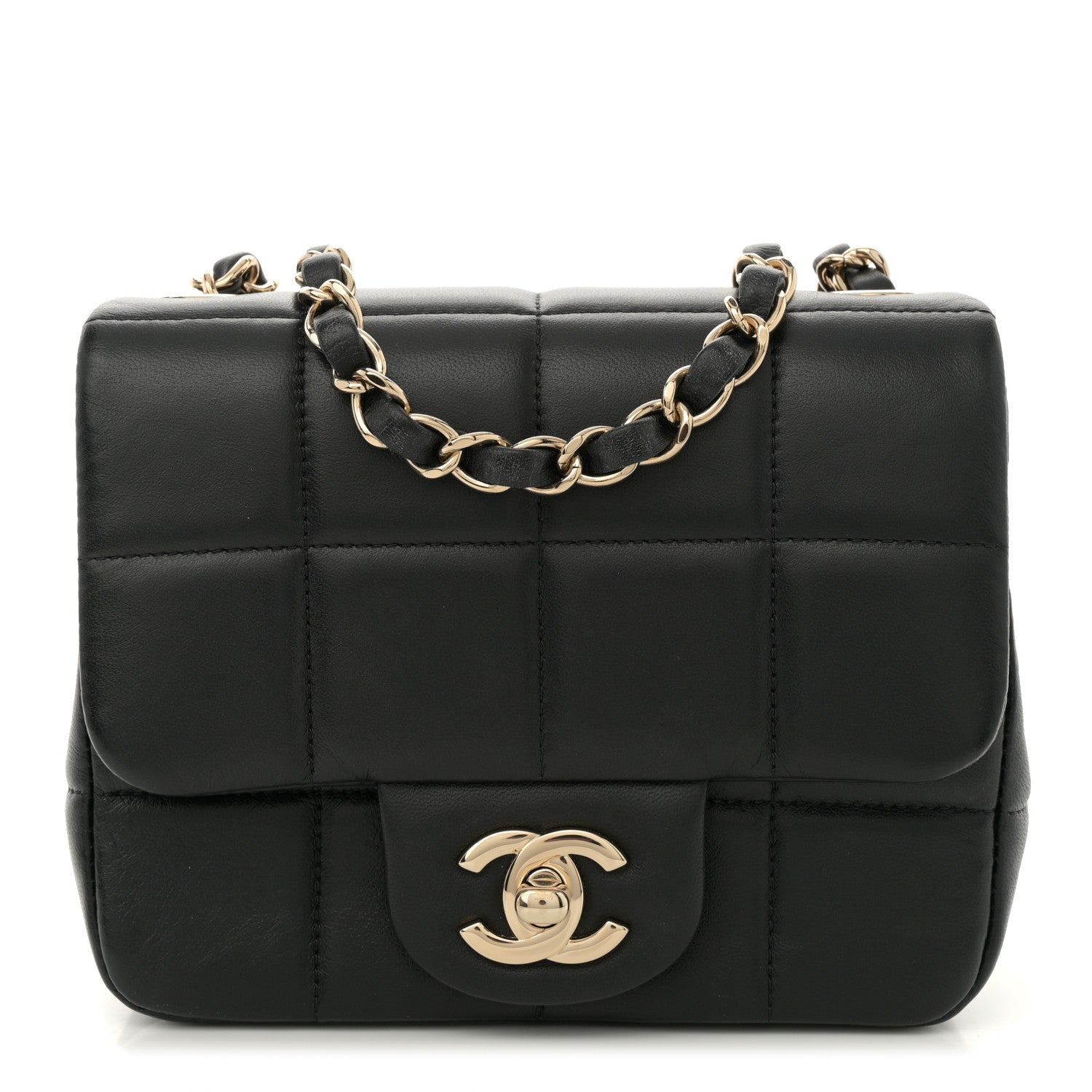 Chanel Lambskin Resin Crystal Square Quilted Mini Monacoco Flap Black 1 of 10