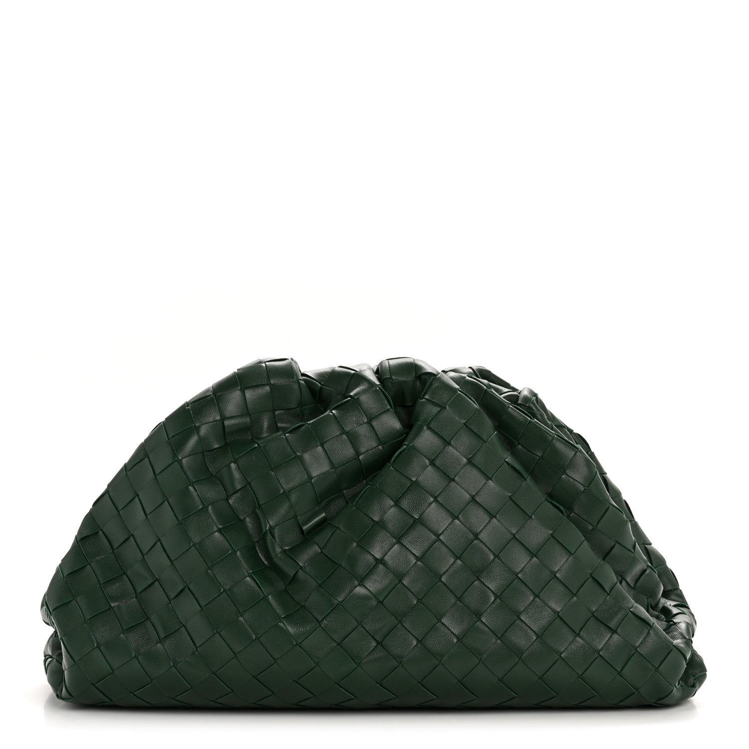Bottega Veneta Nappa Maxi Intrecciato The Pouch Oversized Clutch Racing Green 1 of 12