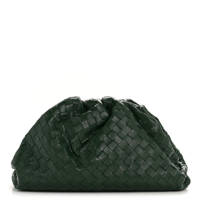 Bottega Veneta Nappa Maxi Intrecciato The Pouch Oversized Clutch Racing Green 1 of 12