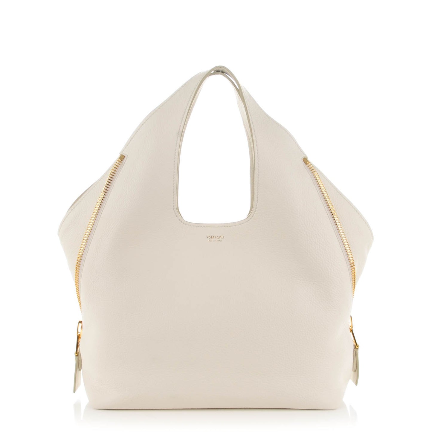Pebbled Calfskin Jennifer Side-Zip Hobo White