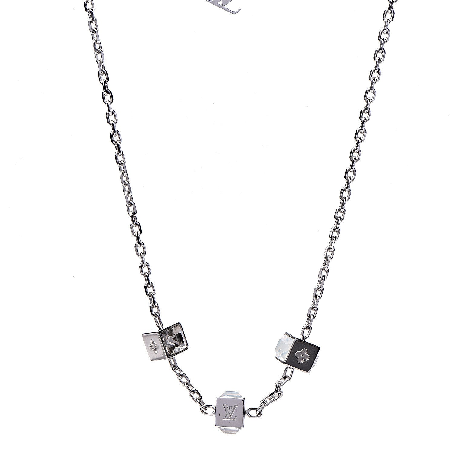 Louis Vuitton Swarovski Gamble Short Necklace Silver 1 of 5