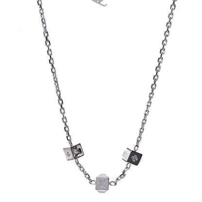 Louis Vuitton Swarovski Gamble Short Necklace Silver 1 of 5
