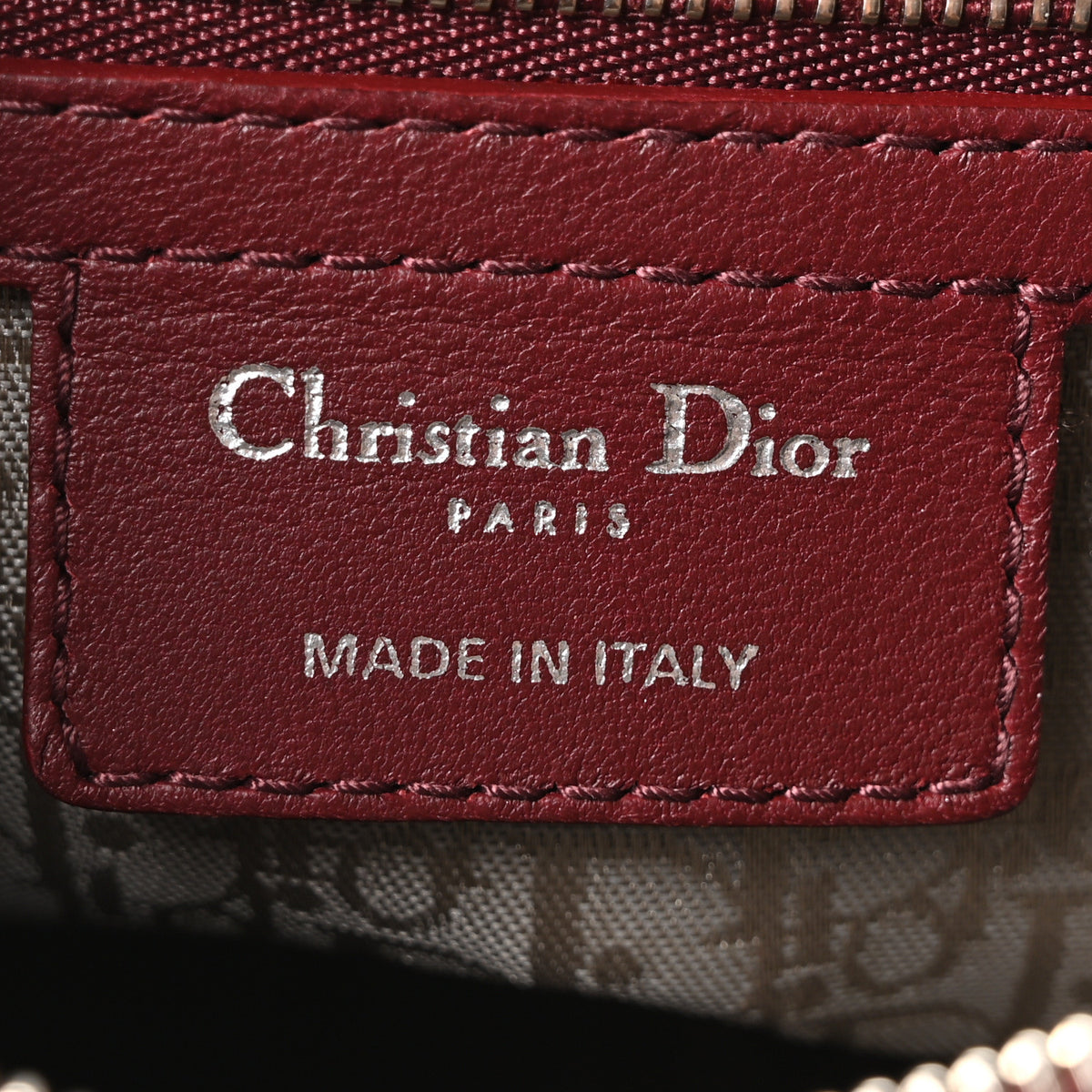 Lambskin Cannage Medium Lady Dior Burgundy