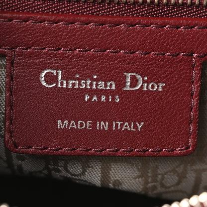 Christian Dior Lambskin Cannage Medium Lady Dior Burgundy 6 of 10