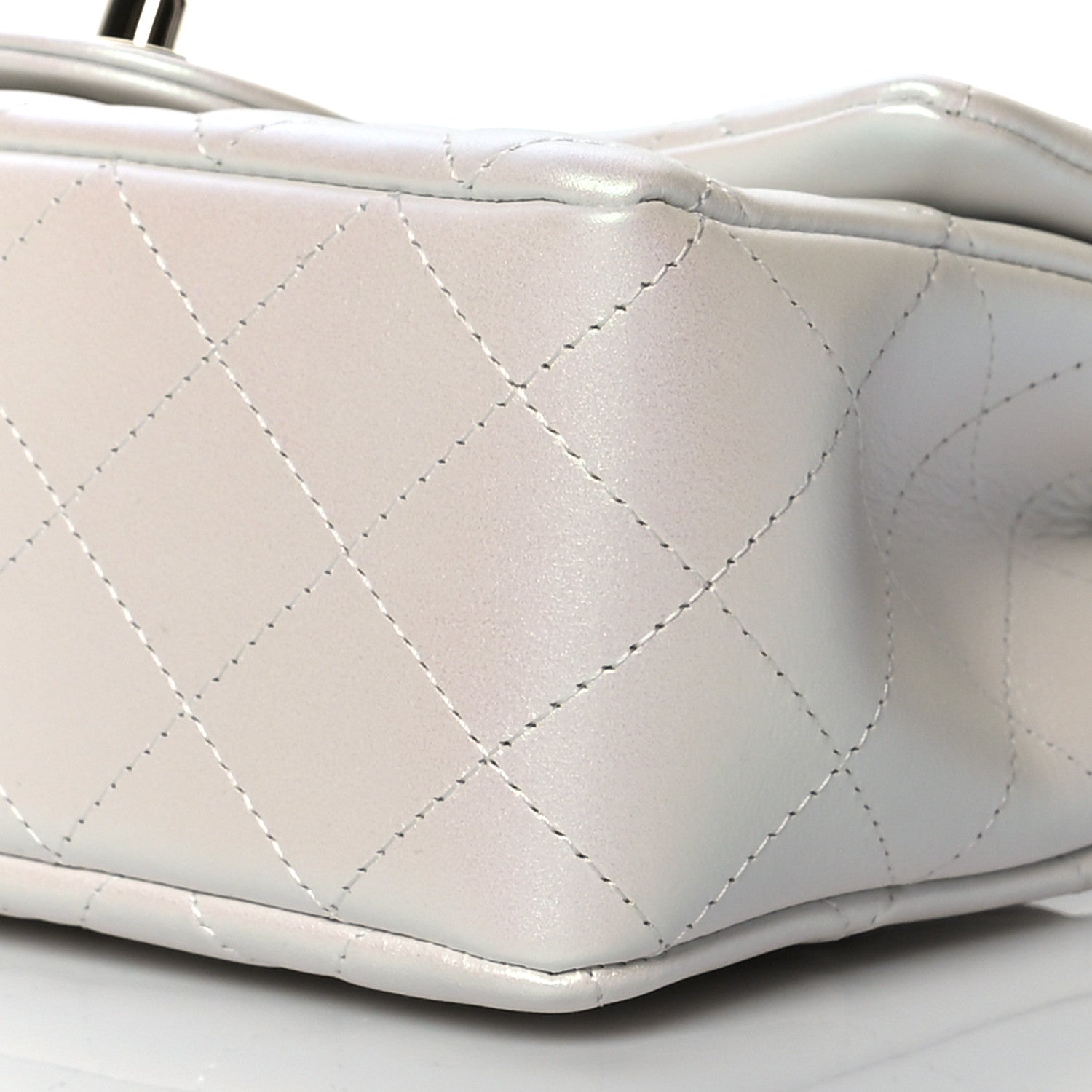 Chanel Iridescent Calfskin Quilted Mini Rectangular Flap White 10 of 10