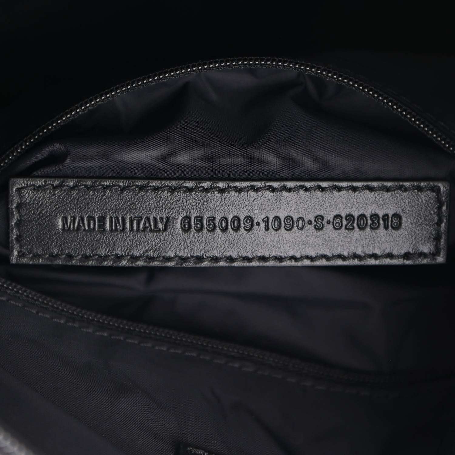 Balenciaga Recycled Sport Nylon Logo Embroidered Large Wheel Sling Bag Black White 7 of 10
