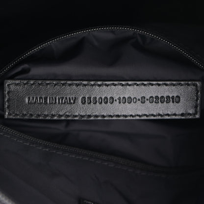 Balenciaga Recycled Sport Nylon Logo Embroidered Large Wheel Sling Bag Black White 7 of 10