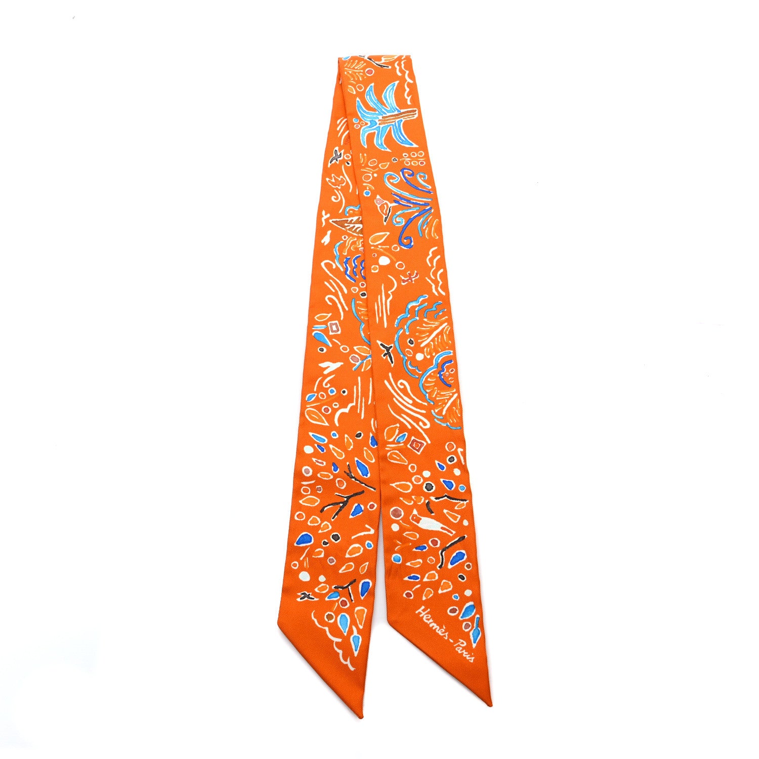 Hermes Silk Isola Di Primavera Twilly Potiron 2 of 4