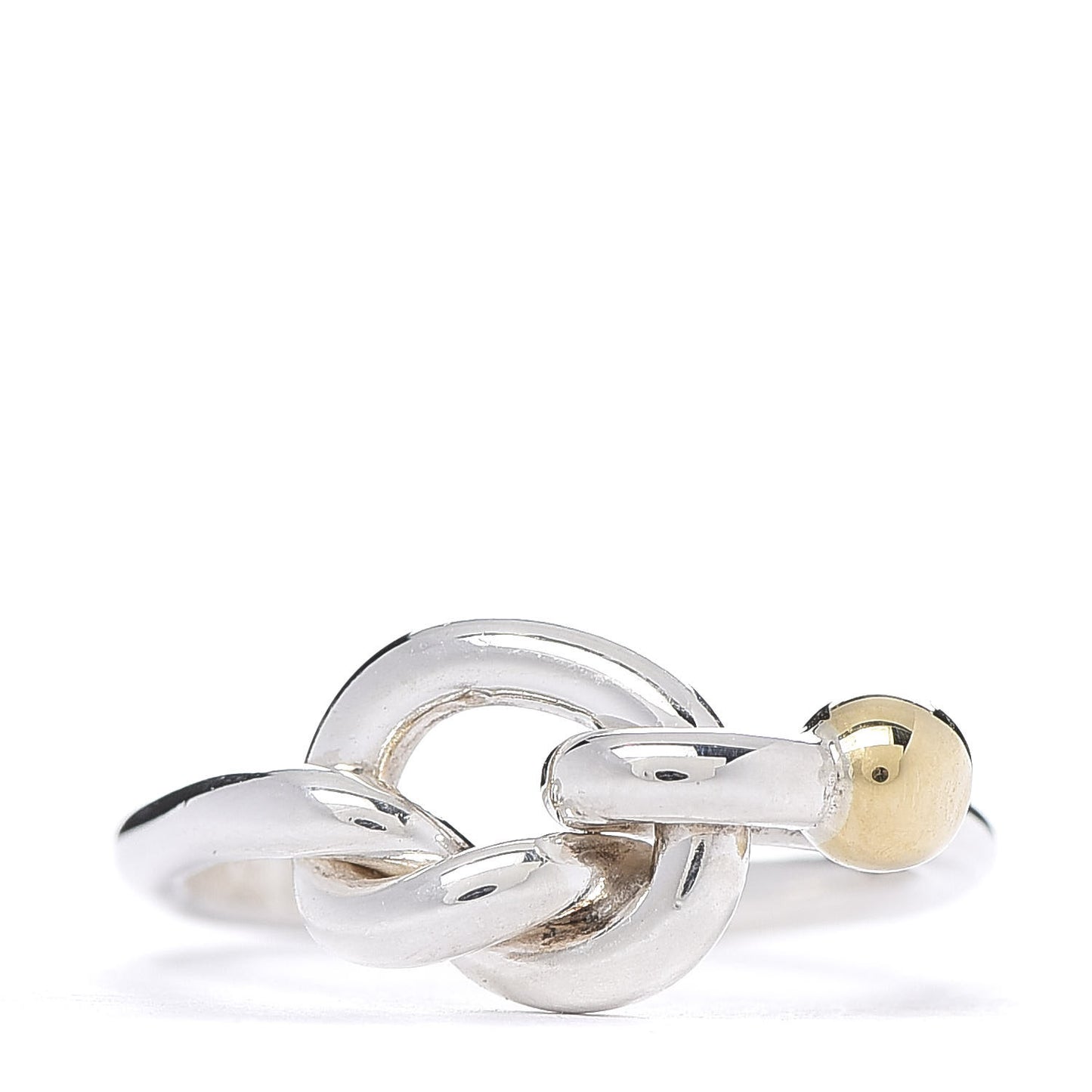 Sterling Silver 18K Yellow Gold Love Knot Ring 48 4.5