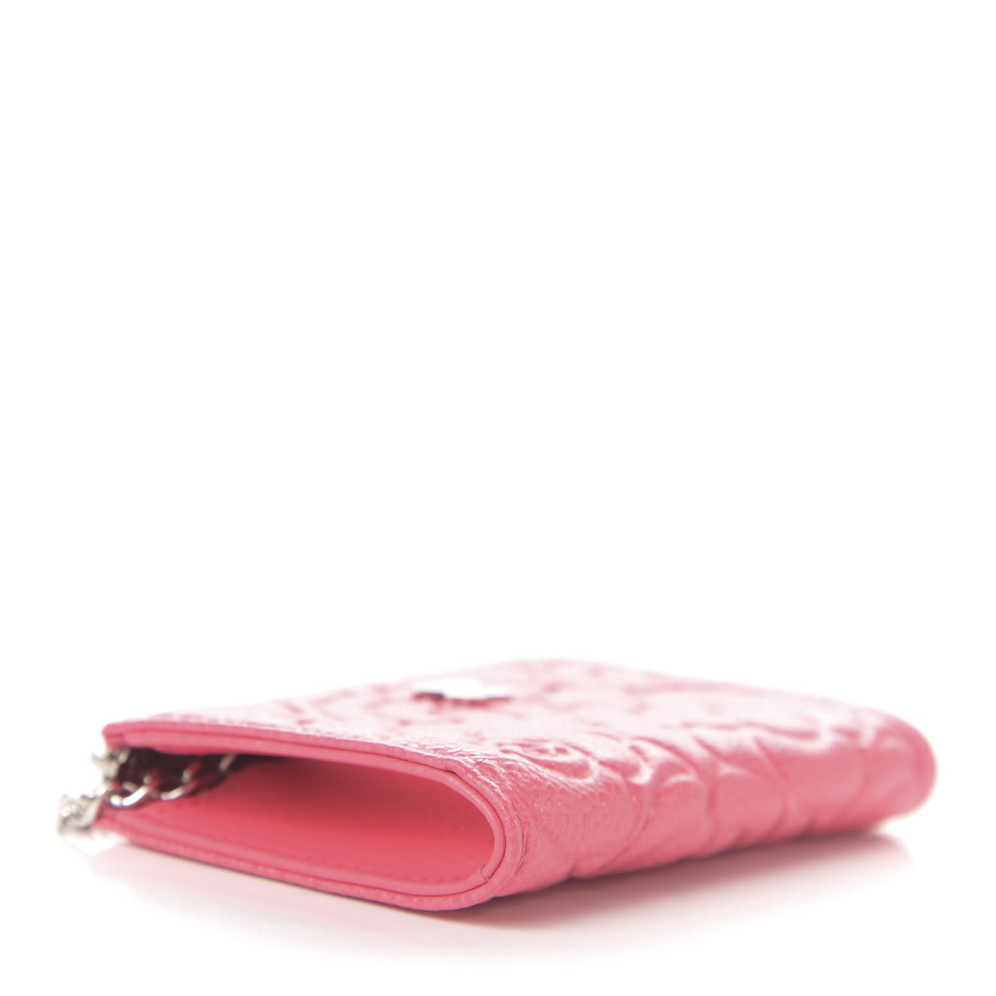 Caviar Camellia Embossed Key Holder Case Pink