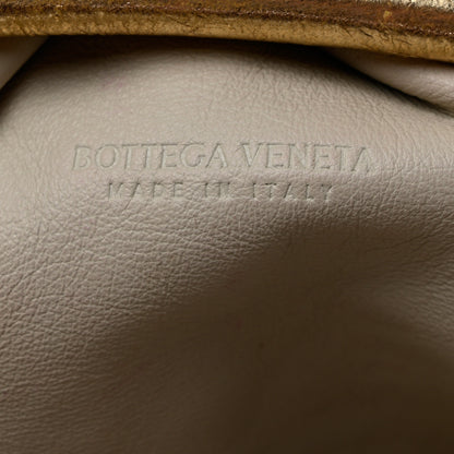 Bottega Veneta Metallic Crinkled Lambskin The Pouch Oversized Clutch Oro 6 of 13