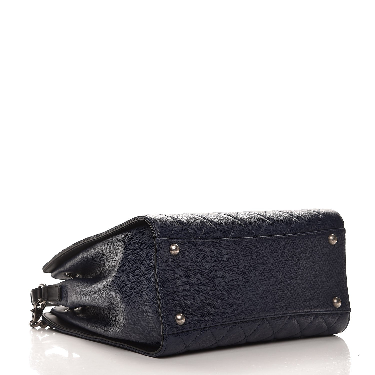 Chanel Caviar Quilted Medium CC Bucket Bag Dark Blue 4 of 8