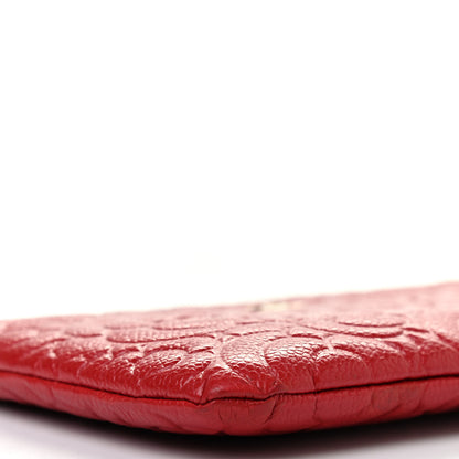 Chanel Caviar Camellia Embossed Cosmetic Pouch Red 7 of 10