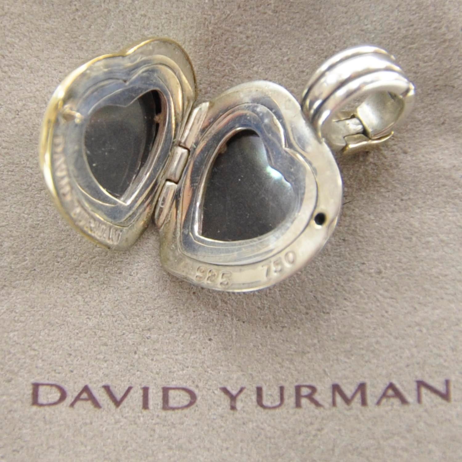 David Yurman Sterling Silver 18k Gold Heart Locket 2 of 4