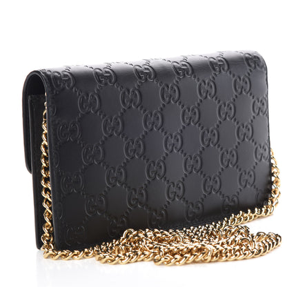 Gucci Guccissima Icon Chain Wallet Black 3 of 9