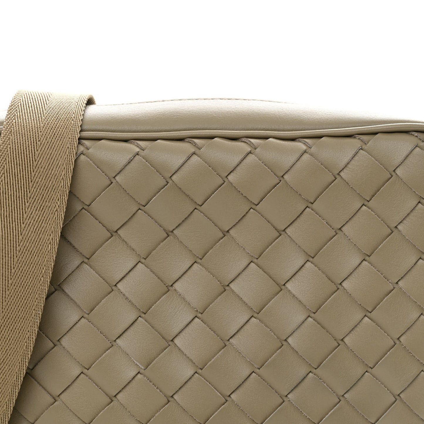 Calfskin Intrecciato Mini Camera Bag Travertine