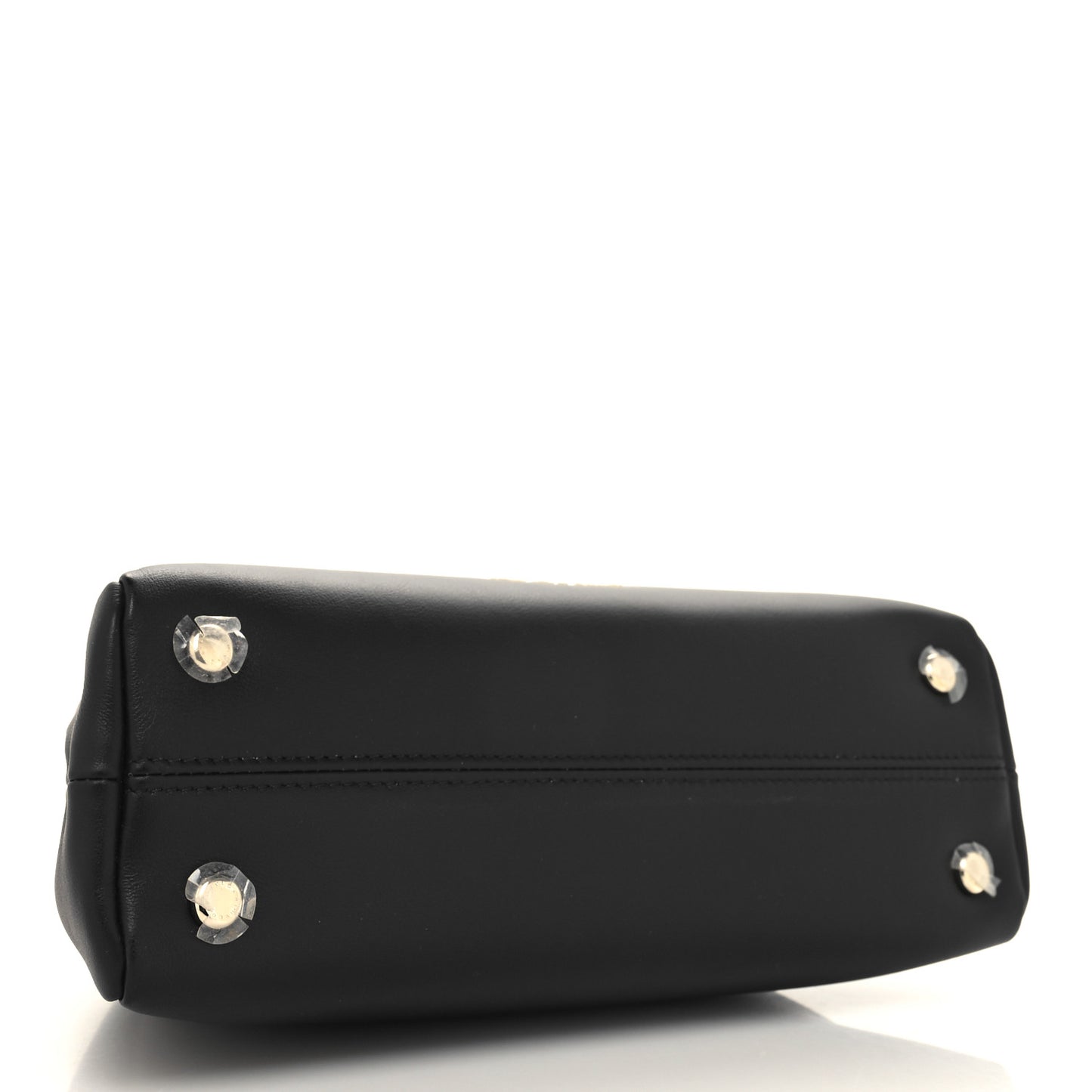 Soft Calfskin Serpentine Top Handle Bag Black
