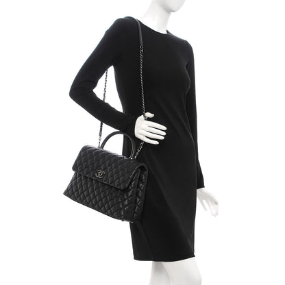 Chanel Caviar Quilted Medium Coco Handle Flap Black 2 of 11