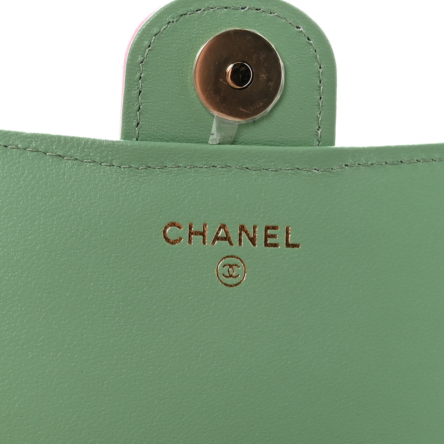 Chanel Lambskin Quilted Flap Phone Holder With Chain Lilac Light Green 6 of 12