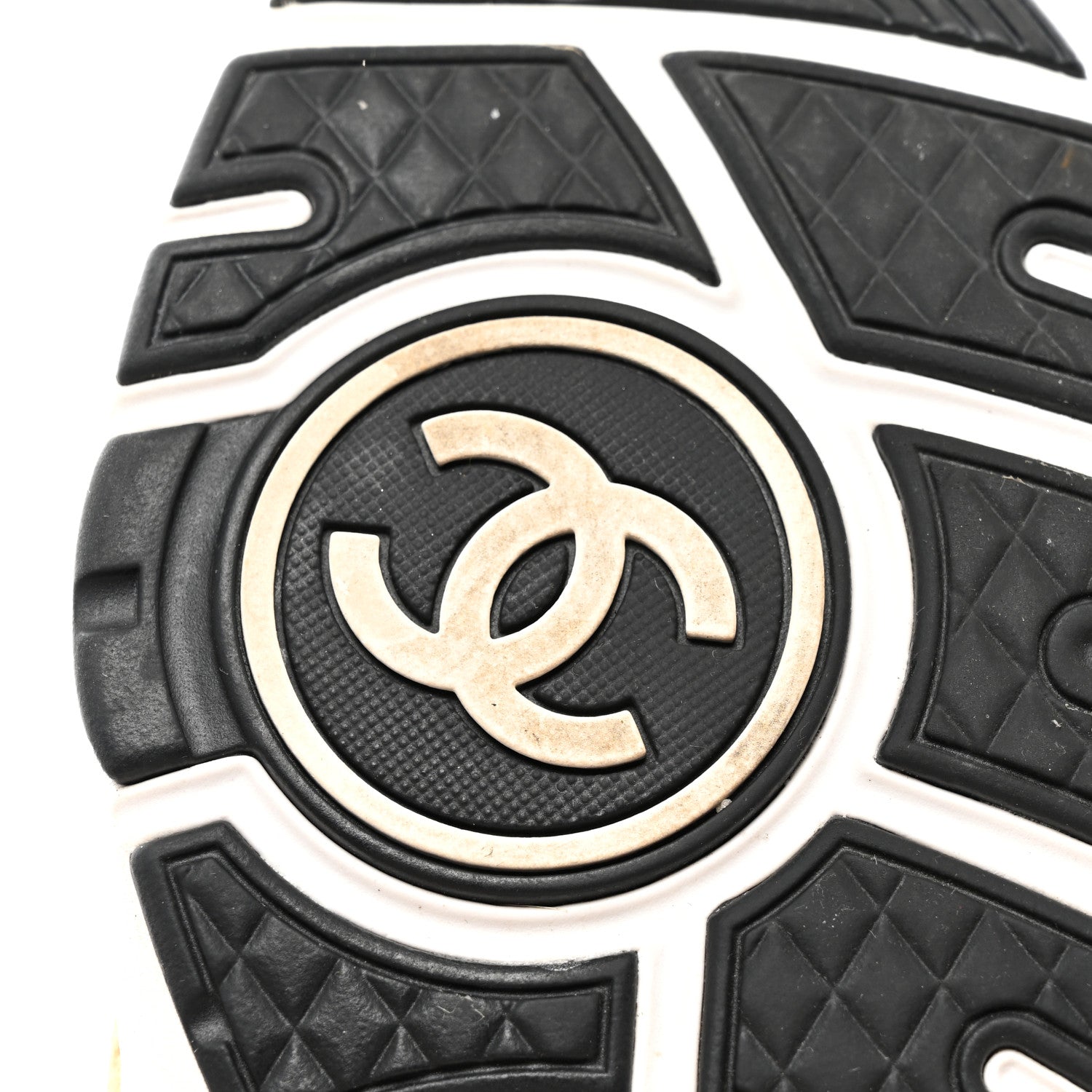 Chanel Nylon Suede Calfskin Printed CC Sneakers 42 Beige 6 of 9
