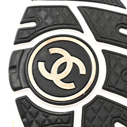 Chanel Nylon Suede Calfskin Printed CC Sneakers 42 Beige 6 of 9