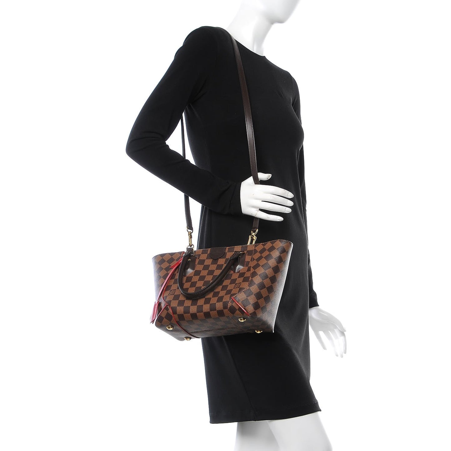 Damier Ebene Caissa Tote PM Cherry