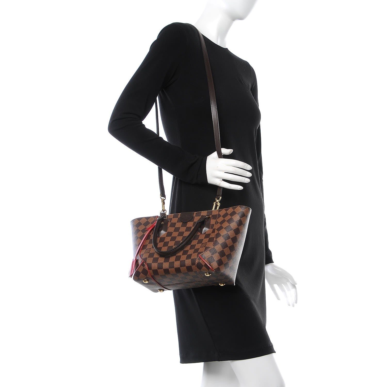 Louis Vuitton Damier Ebene Caissa Tote PM Cherry 2 of 8