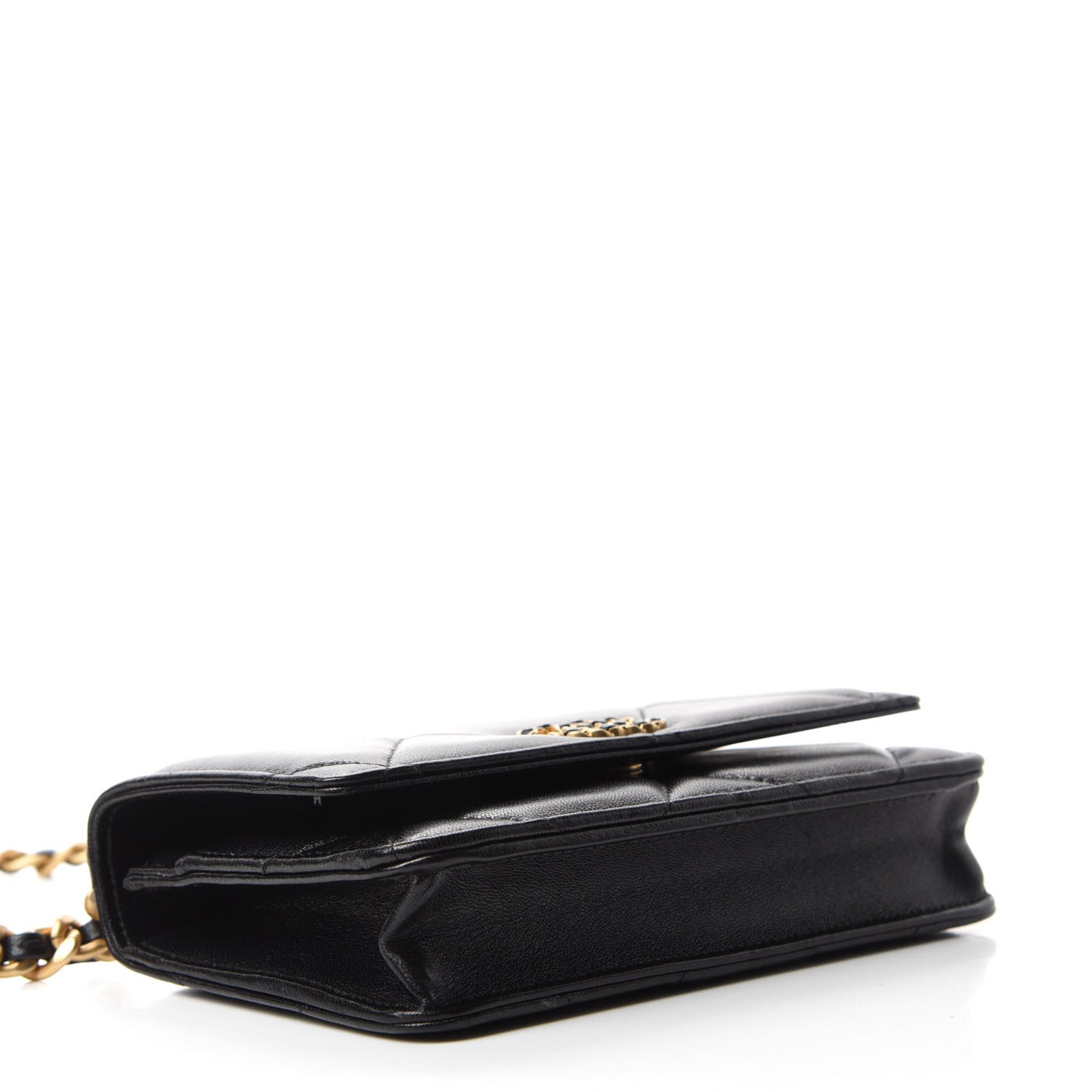 Chanel Goatskin Quilted Chanel 19 Wallet On Chain WOC Black 4 of 14