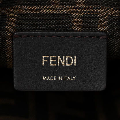 Fendi Crochet Vitello King F is Fendi Logo Woven Mini Mon Tresor Bucket Bag Mimosa Cyber Blue 6 of 12