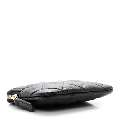 Chanel Caviar Quilted Zip Card Holder Wallet Black 4 of 7