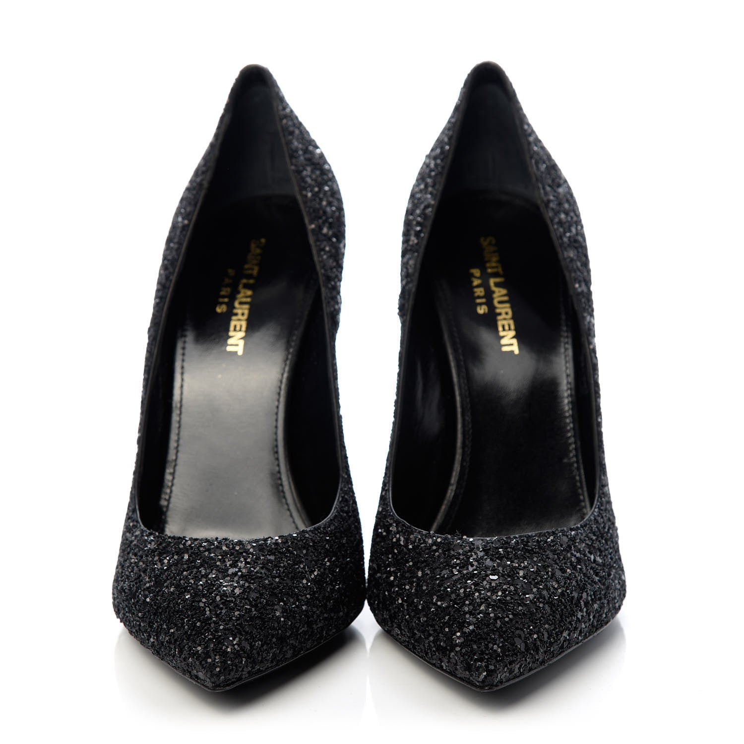 Saint Laurent Glitter Era Pumps 39.5 Black Silver 2 of 11