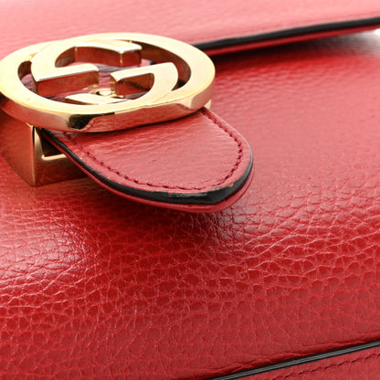 Gucci Dollar Calfskin Interlocking G Top Handle Shoulder Bag Red 12 of 15