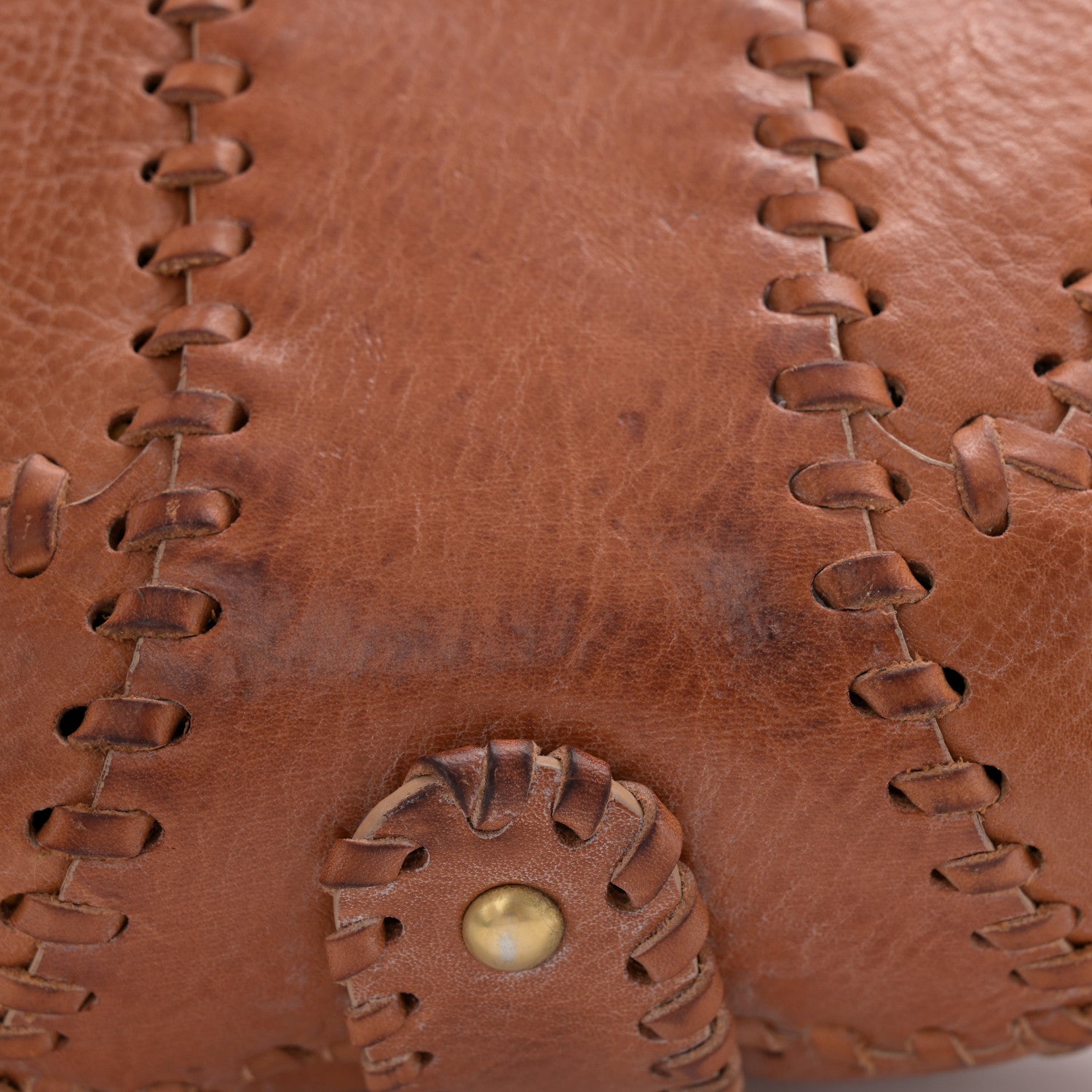 Valentino Garavani Calfskin Stitched Beaded Crystal Logo Catch Shoulder Bag Brown 14 of 16