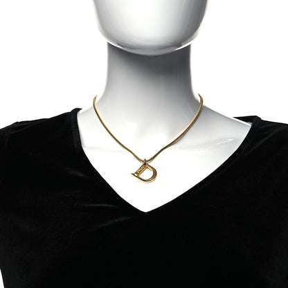 Christian Dior Metal Logo Necklace Gold 2 of 5