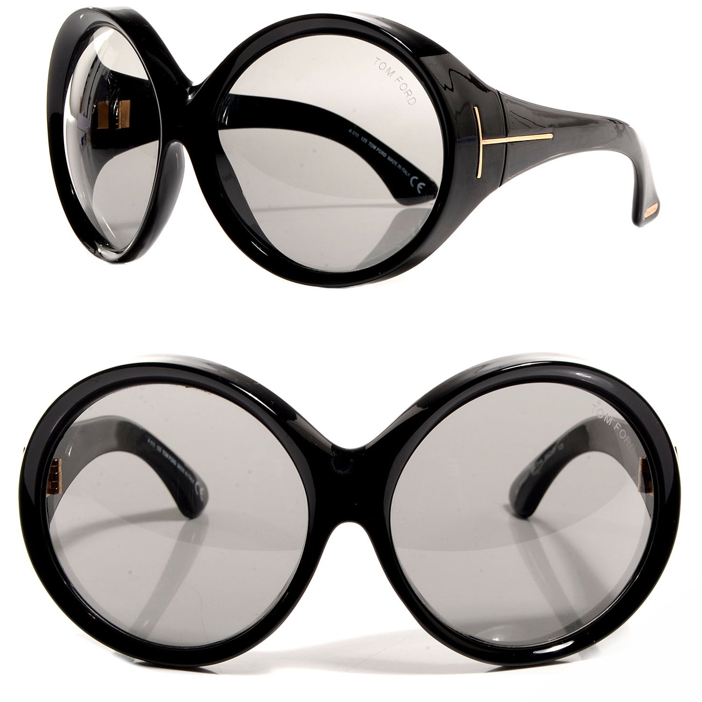 Ali Oversized Round Sunglasses TF0221 Black
