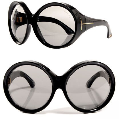 Tom Ford Ali Oversized Round Sunglasses TF0221 Black 1 of 5