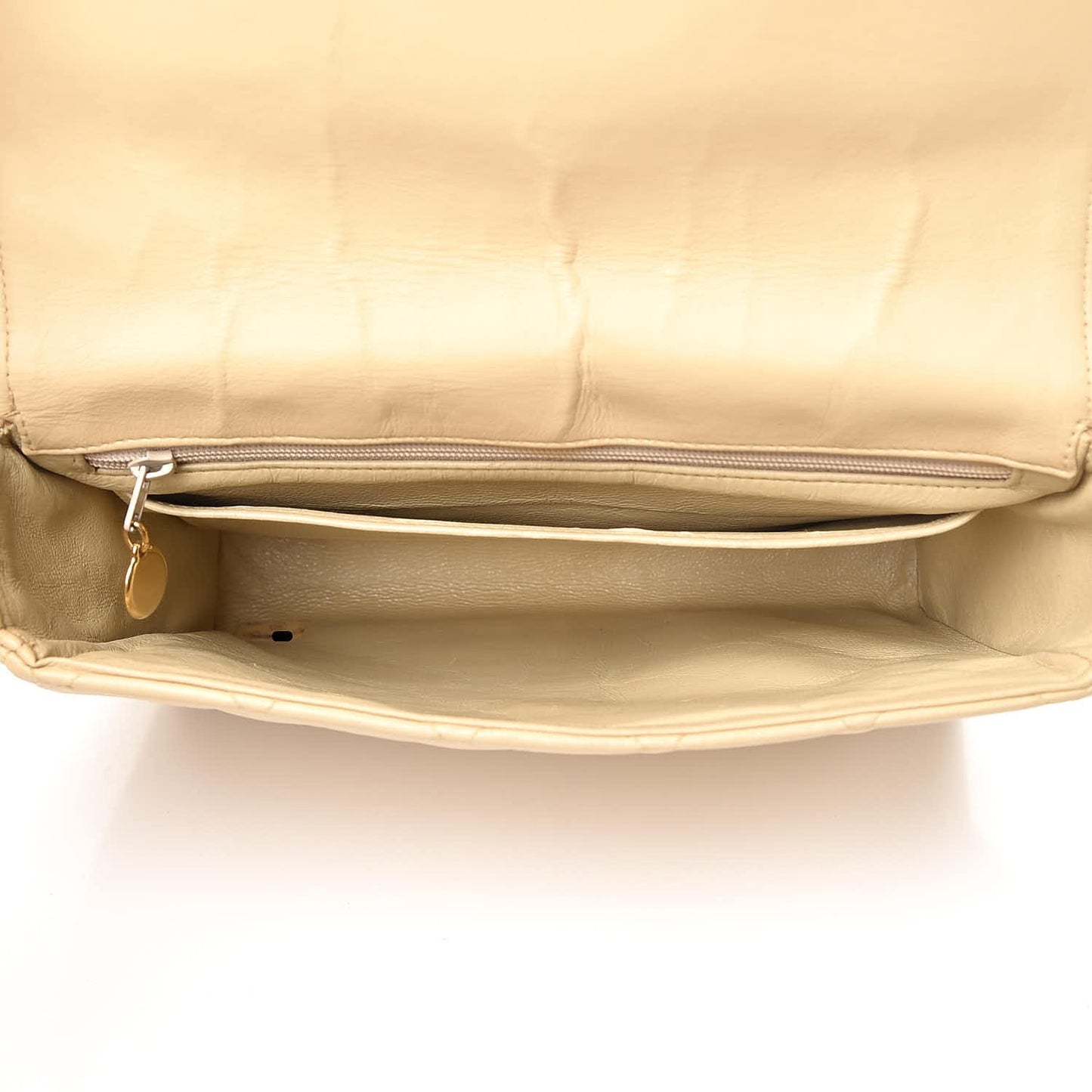 Lambskin Quilted CC Flap Beige
