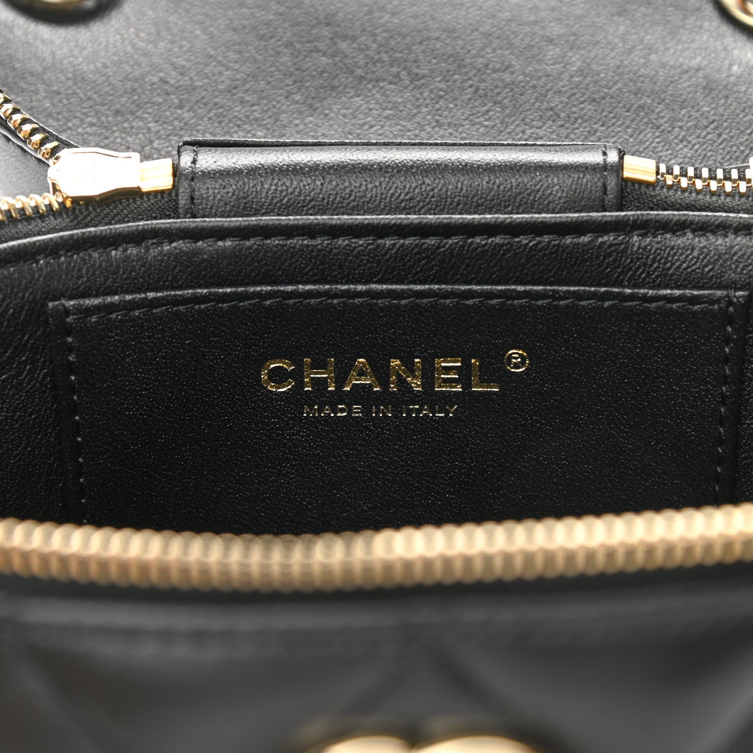 Chanel Lambskin Quilted Trendy Vanity Case Black 6 of 10
