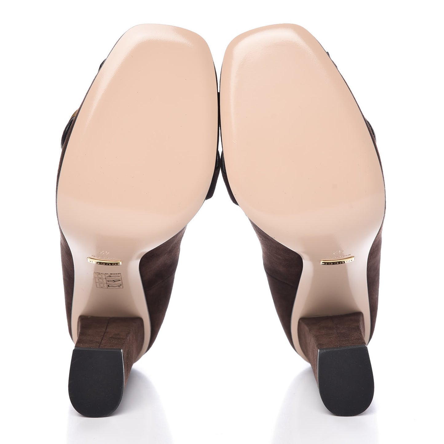 Kid Scamosciato GG Marmont Fringe 105mm Loafer Pumps 42 Cocoa