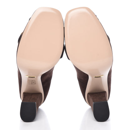 Gucci Kid Scamosciato GG Marmont Fringe 105mm Loafer Pumps 42 Cocoa 3 of 9