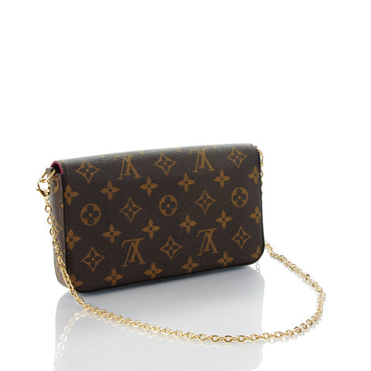 Louis Vuitton Monogram Pochette Felicie Chain Wallet Fuchsia 3 of 8