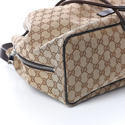 Gucci Monogram Dollar Calfskin O Drawstring Backpack Beige Ebony Testa di Moro Dark Chocolate 7 of 8